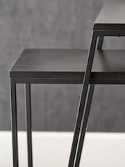 Pacific Black Mashiko S/2 Ash Veneer and Metal Side Table - Image 2 of 6