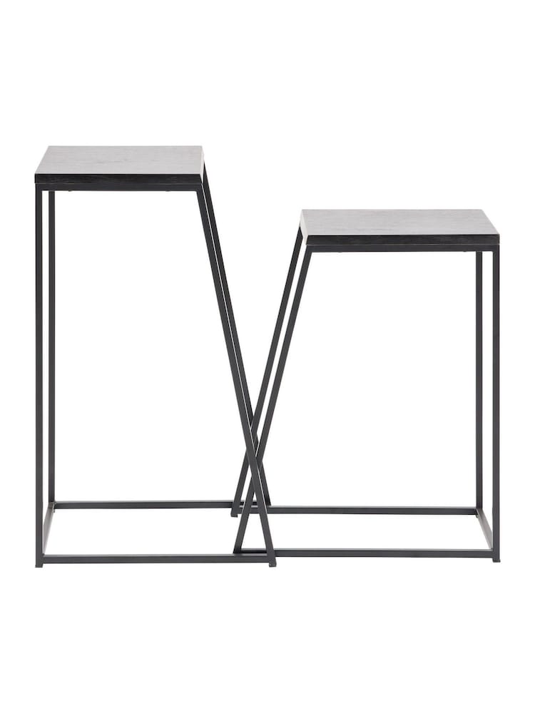 Pacific Black Mashiko S/2 Ash Veneer and Metal Side Table - Image 6 of 6