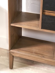 Pacific Black Gio Acacia Wood 2 Drawer 7 Niche Shelf Unit - Image 3 of 6