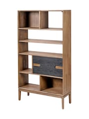 Pacific Black Gio Acacia Wood 2 Drawer 7 Niche Shelf Unit - Image 5 of 6