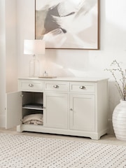 Pacific Grey Croft Linen Pine 3 Door 3 Drawer Unit - Image 2 of 6