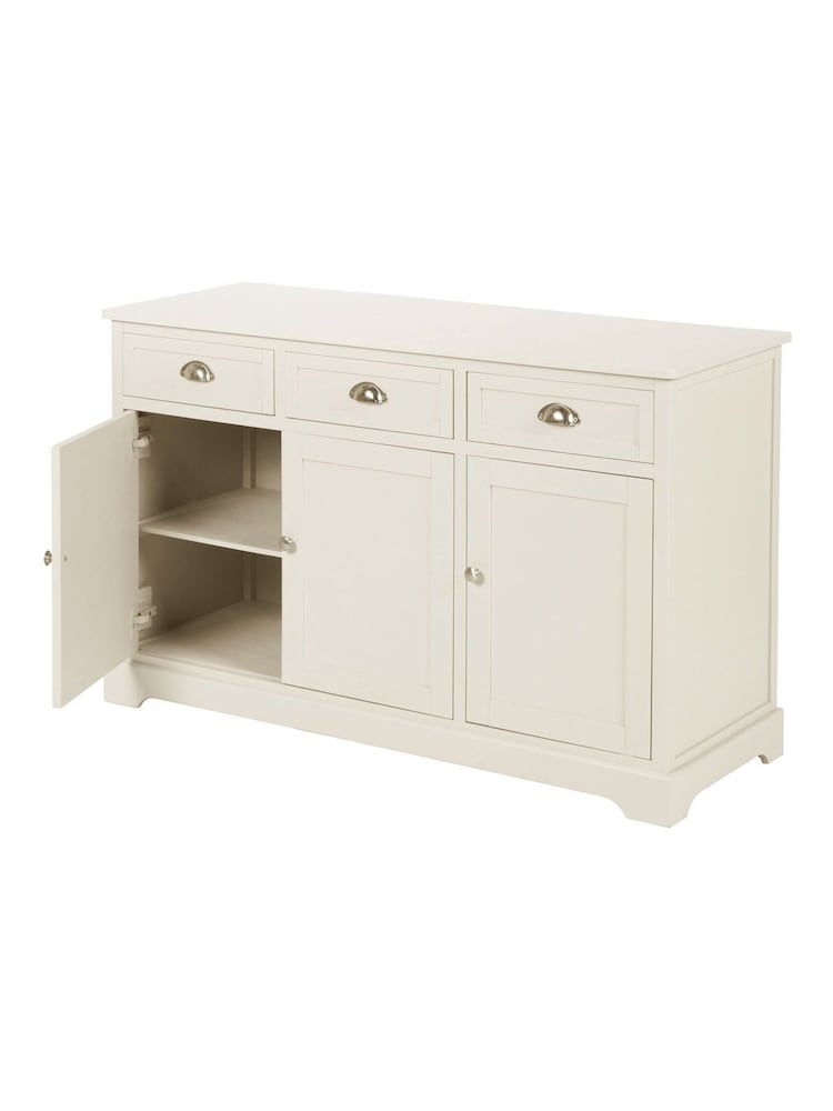 Pacific Grey Croft Linen Pine 3 Door 3 Drawer Unit - Image 6 of 6