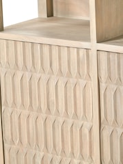 Pacific Grey Khao Mango Wood 2 Door 6 Niche Shelf Unit - Image 3 of 6