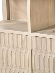 Pacific Grey Khao Mango Wood 2 Door 6 Niche Shelf Unit - Image 4 of 6