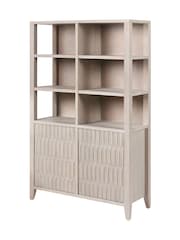 Pacific Grey Khao Mango Wood 2 Door 6 Niche Shelf Unit - Image 6 of 6