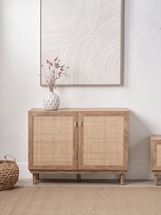 Pacific Natural Henrik Rattan 2 Door Cabinet - Image 1 of 6