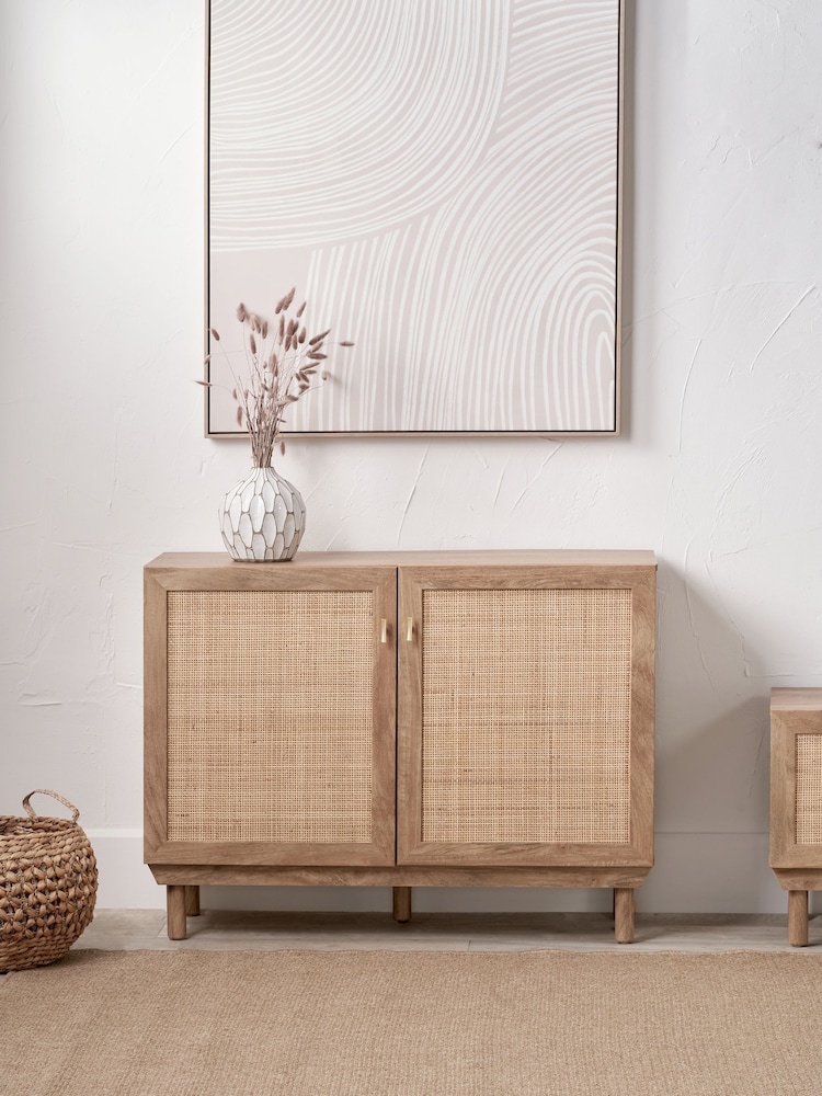 Pacific Natural Henrik Rattan 2 Door Cabinet - Image 1 of 6