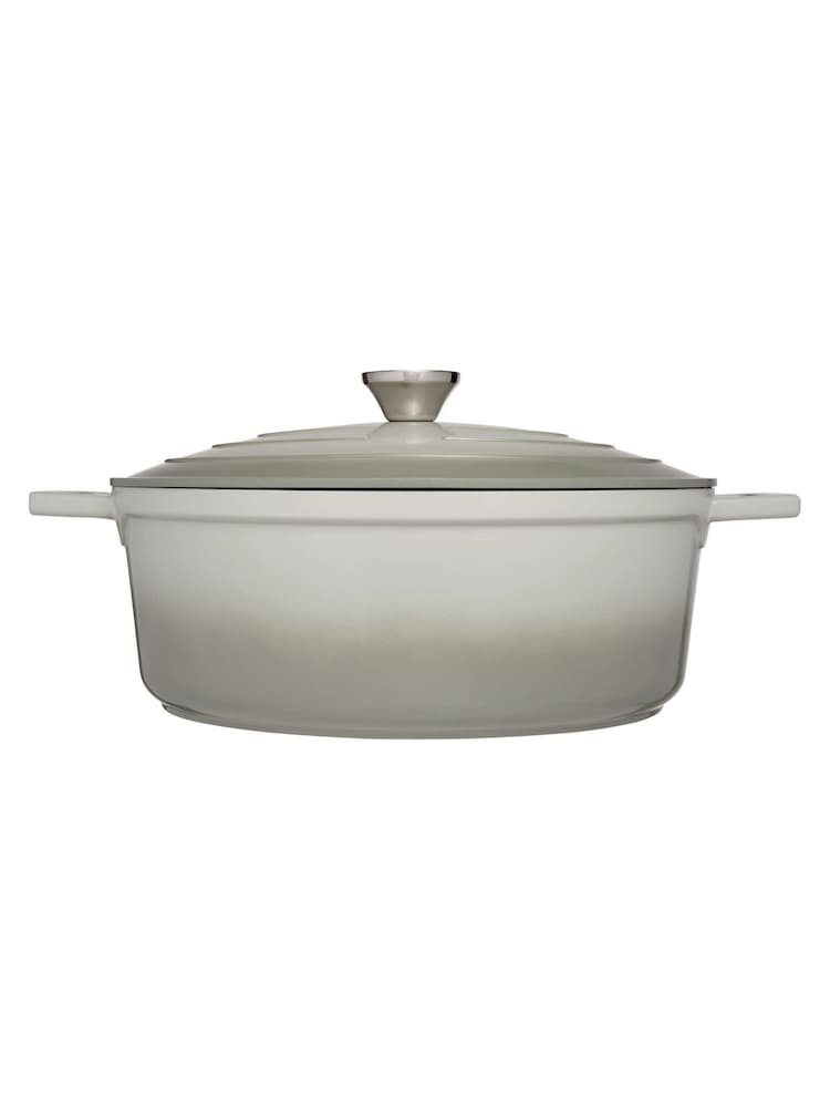 Mary Berry Grey At Home 32cm Cast Aluminium Oval Casserole Dish - Image 2 of 3