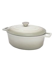 Mary Berry Grey At Home 32cm Cast Aluminium Oval Casserole Dish - Image 3 of 3