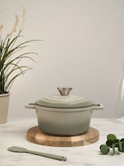 Mary Berry Grey At Home 20cm Cast Aluminium Round Casserole Dish - Image 1 of 4