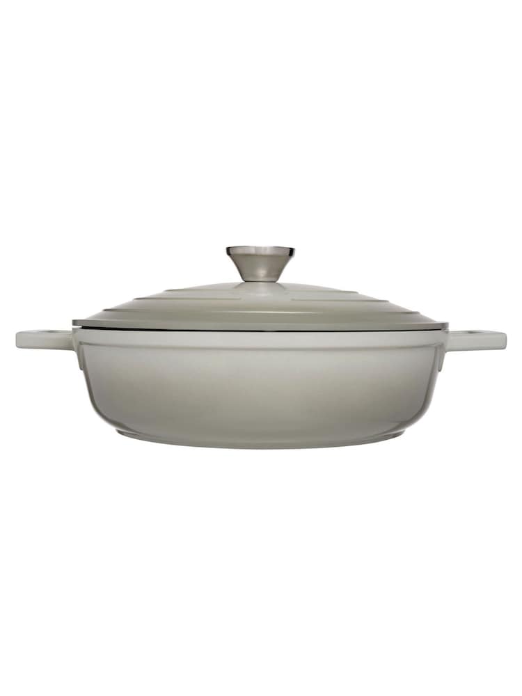Mary Berry Grey At Home 28cm Cast Aluminium Shallow Casserole Dish - Image 2 of 3