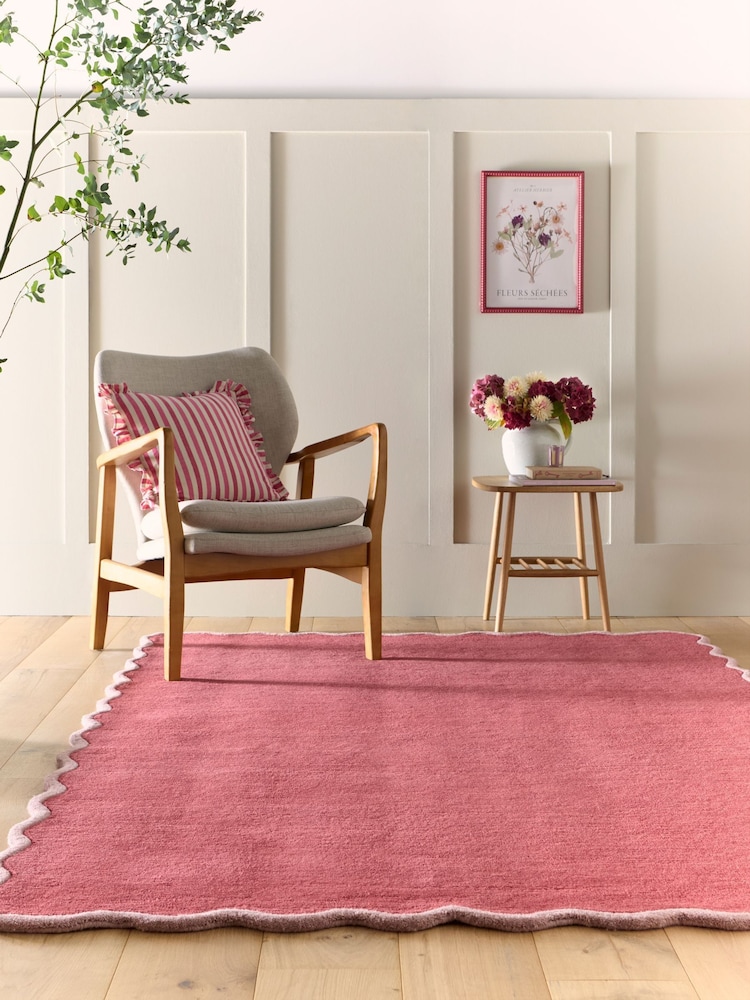 Origin Rug Collection. Coral Lilac Scalloped Elsie Rug - Image 1 of 6