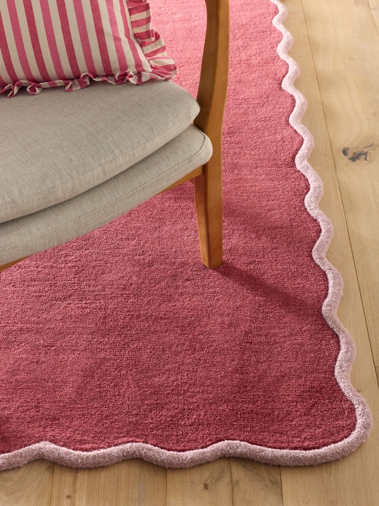 Origin Rug Collection. Coral Lilac Scalloped Elsie Rug - Image 6 of 6