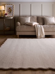 Origin Rug Collection. Natural Brown Scalloped Elsie Rug - Image 1 of 6