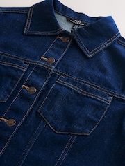 Albastru indigo - Fuller Bust Short Sleeve Fitted Top - Imaginea 7 din 8