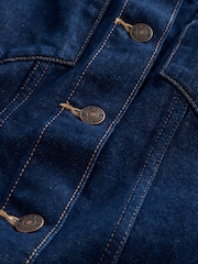 Albastru indigo - Fuller Bust Short Sleeve Fitted Top - Imaginea 8 din 8