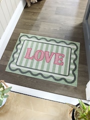 My Mat Sage Green Washable Scalloped Love Doormat - Image 1 of 4