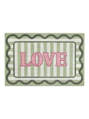 My Mat Sage Green Washable Scalloped Love Doormat - Image 2 of 4
