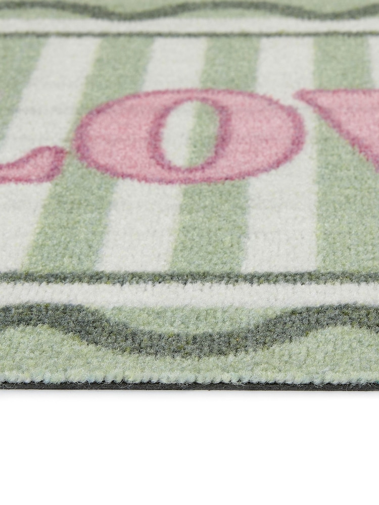 My Mat Sage Green Washable Scalloped Love Doormat - Image 4 of 4