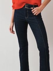 Denim spranega videza - Bootcut kavbojke s srednje visokim pasom - Slika 5 iz 8