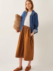 Monsoon Brown Cali Contrast T-Shirt Midi Dress - Image 5 of 6