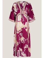 Monsoon Red Amisha Kaftan Midi Dress - Image 5 of 5