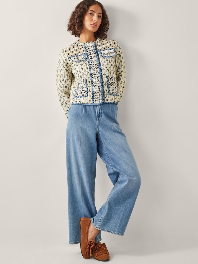 Monsoon Natural Judy Geometric Print Quilted Jacket - Image 2 of 5