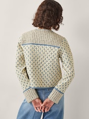 Monsoon Natural Judy Geometric Print Quilted Jacket - Image 3 of 5