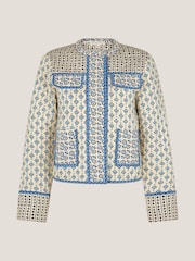 Monsoon Natural Judy Geometric Print Quilted Jacket - Image 5 of 5
