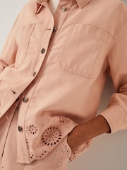 Monsoon Pink Belle Broderie Shacket - Image 2 of 6
