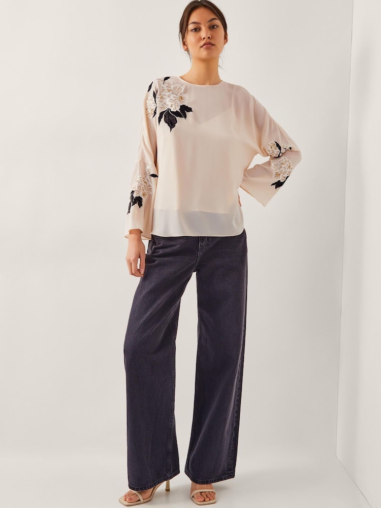 Monsoon Ariah Floral Print Embellished Blouse - Imagen 2 de 5