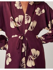 Monsoon Red Roz Floral Print Wrap Top - Image 3 of 6