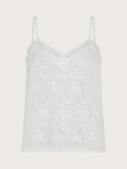 Monsoon White Rosie Embroidered Cami Top - Image 6 of 6