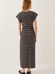 Monsoon Black Sanya Stripe Jersey Maxi Dress - Image 2 of 5