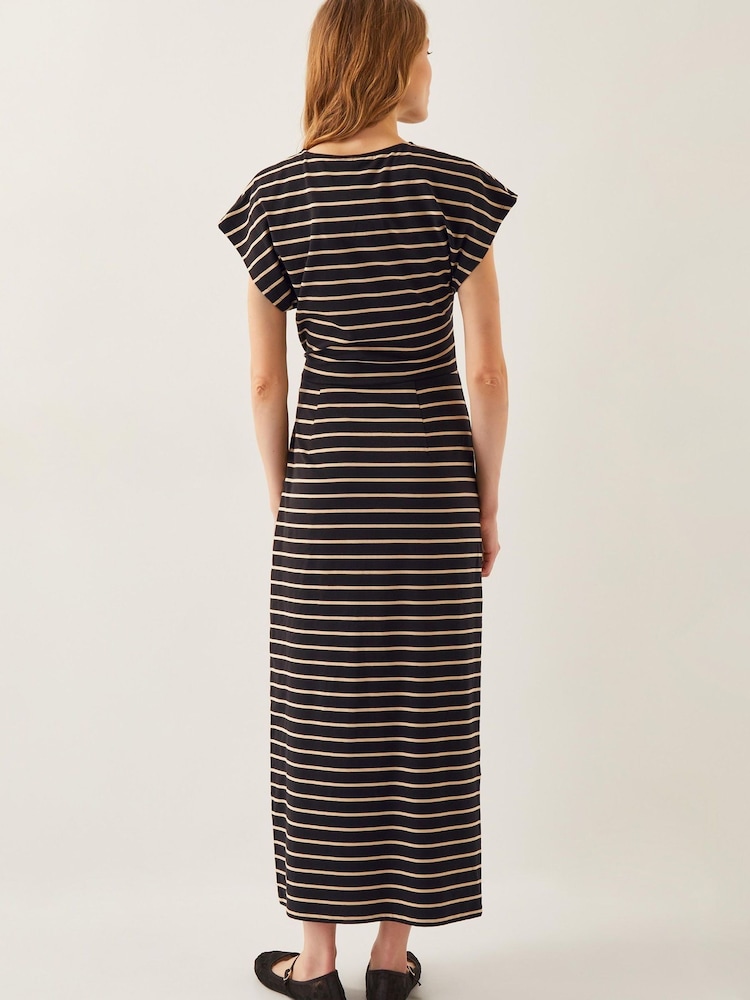 Monsoon Black Sanya Stripe Jersey Maxi Dress - Image 2 of 5