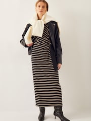 Monsoon Black Sanya Stripe Jersey Maxi Dress - Image 3 of 5