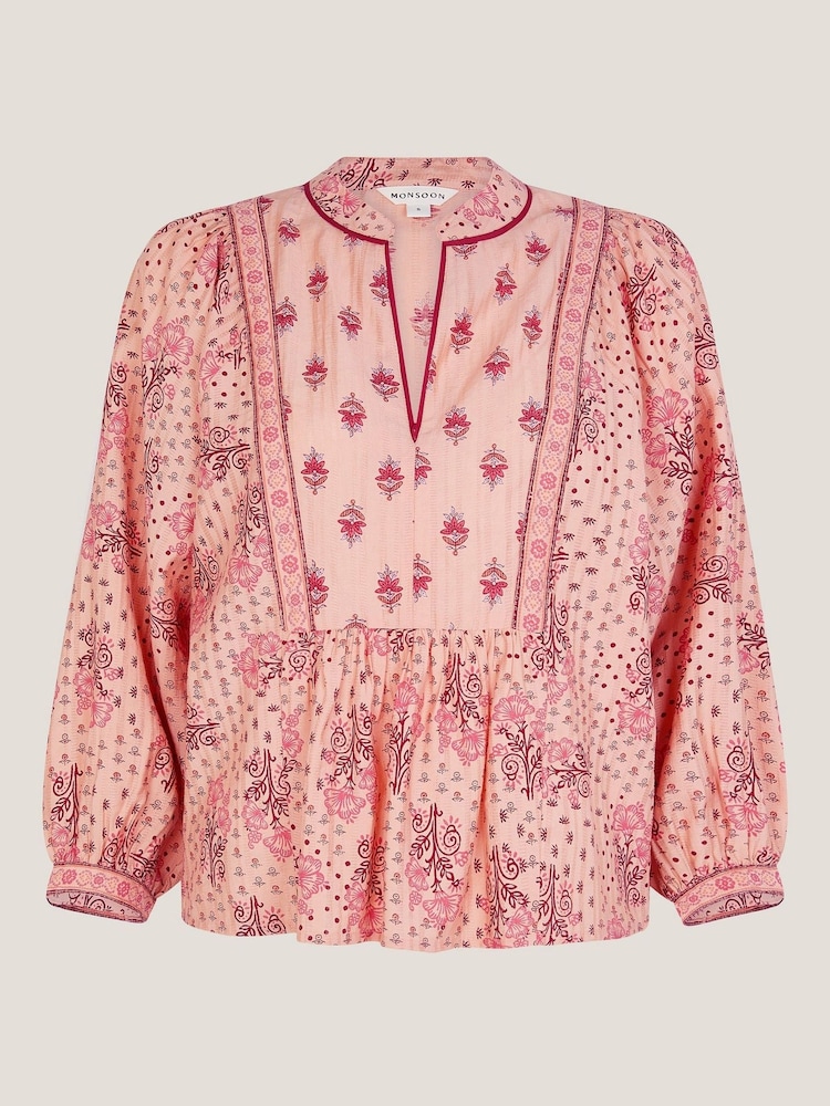 Monsoon Sybil Contrast Print Blouse - Imagen 5 de 5