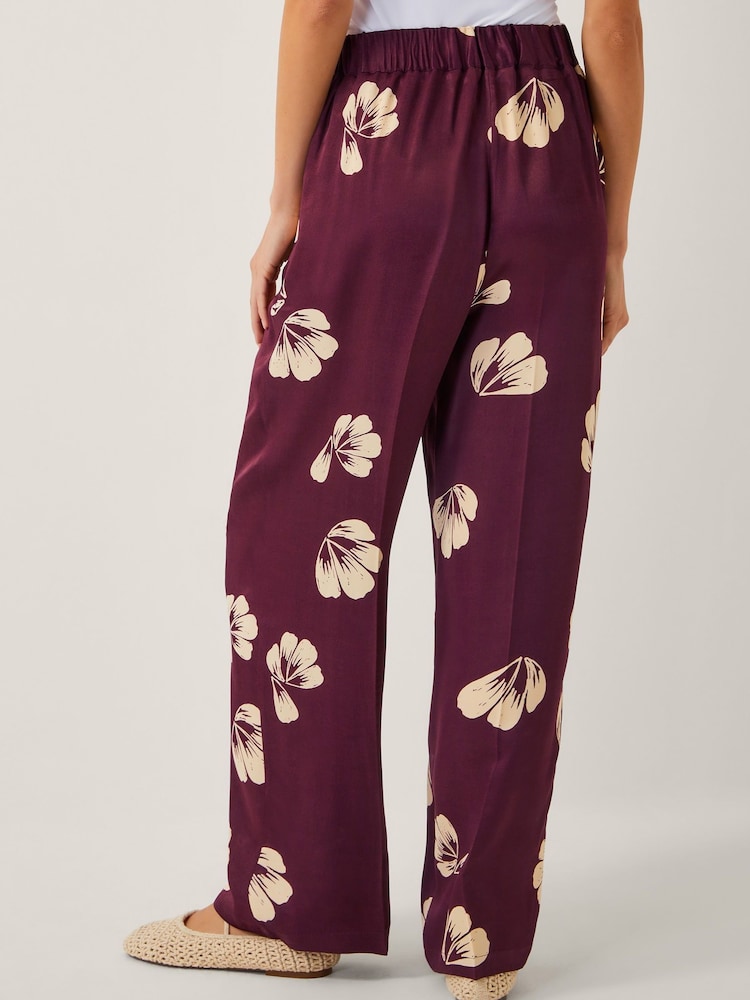 Monsoon Purple Roz Floral Straight Leg Trousers - Image 2 of 6