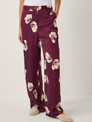 Monsoon Purple Roz Floral Straight Leg Trousers - Image 3 of 6
