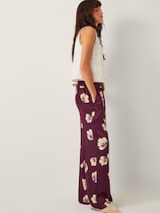 Monsoon Purple Roz Floral Straight Leg Trousers - Image 4 of 6