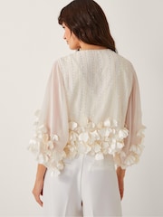 Monsoon Natural Carly Embellished Floral Print Jackets - Image 3 of 5
