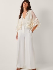 Monsoon Natural Carly Embellished Floral Print Jackets - Image 4 of 5