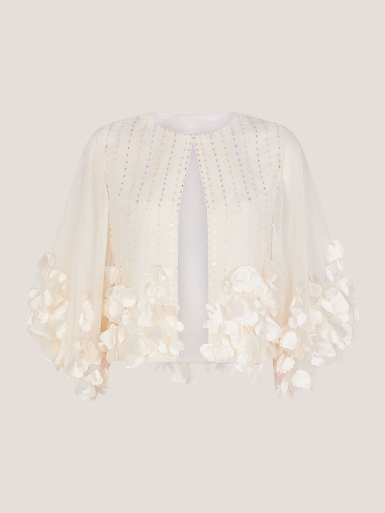 Monsoon Natural Carly Embellished Floral Print Jackets - Image 5 of 5