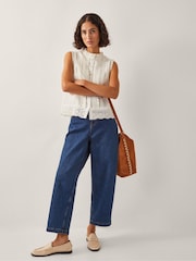 Monsoon Natural Trish Sleeveless Ruffle Shirt - Image 2 of 5