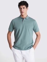 MOSS Teal Pique Polo Shirt - Image 1 of 3