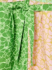 Oliver Bonas Green Floral Print Mini Dress - Image 6 of 7
