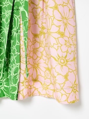 Oliver Bonas Green Floral Print Mini Dress - Image 7 of 7