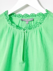 Oliver Bonas Textured Broderie Frill Blouse - Imagem 4 de 5