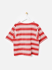 Oliver Bonas Red Striped Boxy T-Shirt - Image 2 of 5