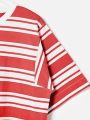 Oliver Bonas Red Striped Boxy T-Shirt - Image 3 of 5